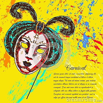 Venetian carnival mask Vector Illustration