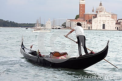 Venetian Gondolier Editorial Stock Photo