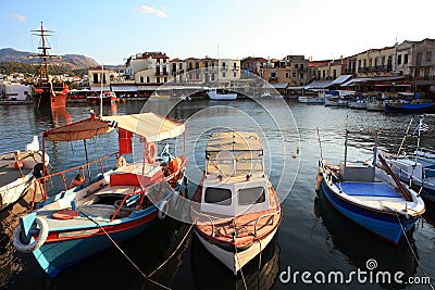 Venetian harbour at dusk Stock Photo