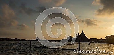 venetian landscape with a fantastic colored sky Stock Photo