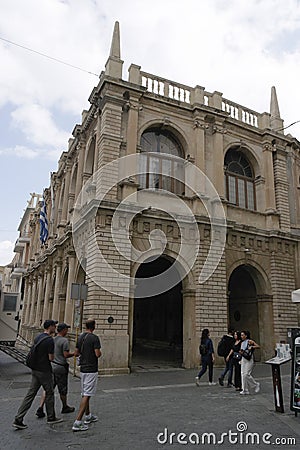 The Venetian Loggia in Heraklion Greece, Crete is an ancient architectural structure. Editorial Stock Photo