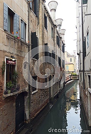 Venetian narrow river Stock Photo