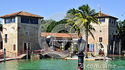 Venetian Pool is a historic U.S. public swimming pool Editorial Stock Photo