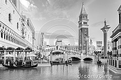 The Venetian Resort Hotel and Casino opened on May 3, 1999 with flutter of white doves, sounding trumpets, singing gondoliers and Editorial Stock Photo