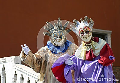 Venetian Street Performers Stock Photo