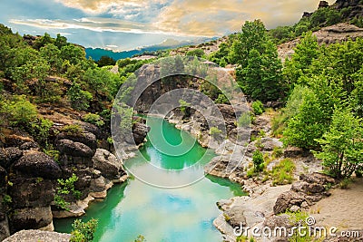 Venetikos river in Greece Stock Photo