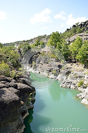 Venetikos river in Grevena , Greece Stock Photo