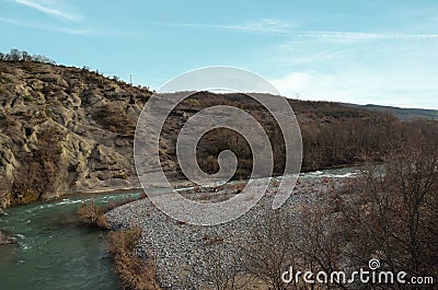 Venetikos river in Grevena , Greece Stock Photo