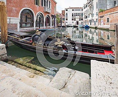 Venice / View of the river canale and traditionale gondola Stock Photo