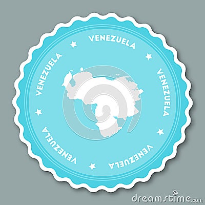 Venezuela, Bolivarian Republic of sticker flat. Vector Illustration