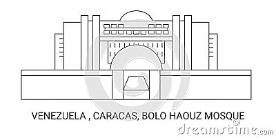 Venezuela , Caracas, Bolo Haouz Mosque, travel landmark vector illustration Vector Illustration