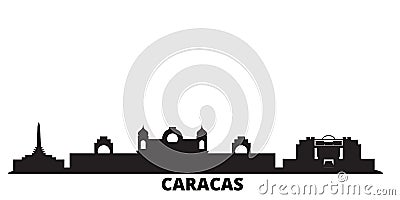 Venezuela , Caracas city skyline isolated vector illustration. Venezuela , Caracas travel black cityscape Vector Illustration