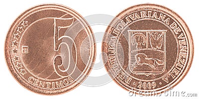Venezuela centimos coin Stock Photo