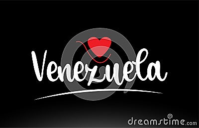 Venezuela country text typography logo icon design on black background Vector Illustration