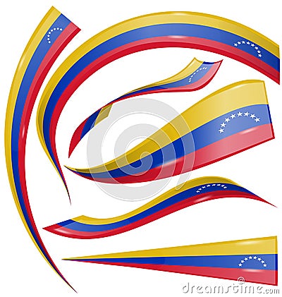 Venezuela flag set Vector Illustration