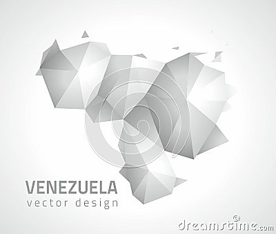 Venezuela grey vector polygonal map Vector Illustration