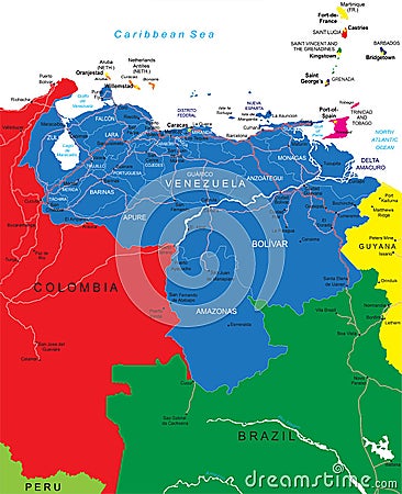 Venezuela map Vector Illustration