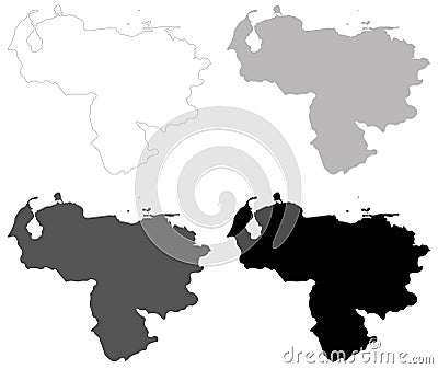 Venezuela map - Bolivarian Republic of Venezuela Vector Illustration