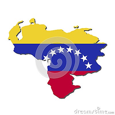 Venezuela Map Flag,Venezuela Map with Flag Vector Vector Illustration