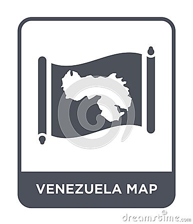 venezuela map icon in trendy design style. venezuela map icon isolated on white background. venezuela map vector icon simple and Vector Illustration