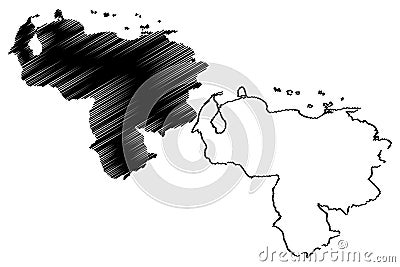 Venezuela map vector Vector Illustration