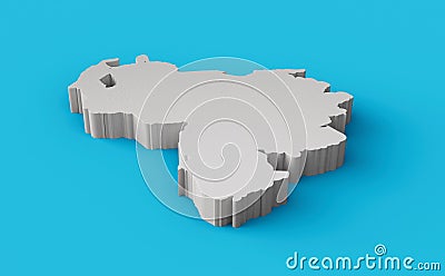 Venezuela map white 3D illustration Stock Photo