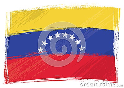Grunge painted Venezuela flag Vector Illustration