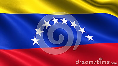 Venezuela s flag, with waving fabric texture Stock Photo