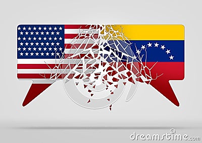 Venezuela United States Conflict Cartoon Illustration
