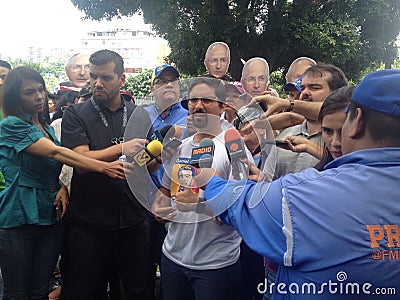 Venezuelan congressman Freddy Guevara Protests in Venezuela Editorial Stock Photo