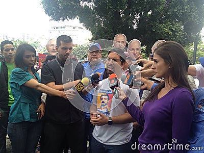 Venezuelan congressman Freddy Guevara Protests in Venezuela Editorial Stock Photo