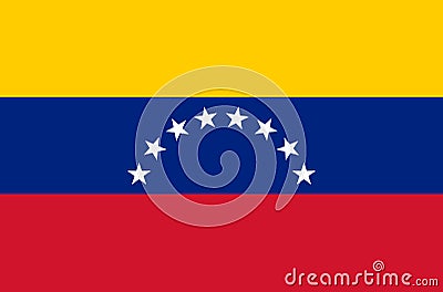 Venezuelan national flag, official flag of venezuela accurate colors Vector Illustration