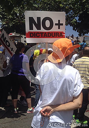 Venezuelan protest against Nicolas Maduro& x27;s government Editorial Stock Photo