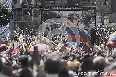 Venezuelans claim freedom Editorial Stock Photo