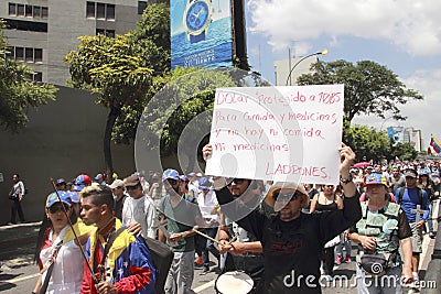 Venezuela protesters against Nicolas Maduro government Editorial Stock Photo