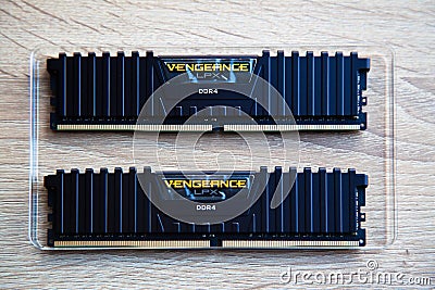 Vengeance LPX DDR4 RAM memory designed for professional gaming computers, Istanbul Turkey August 27 2022 Editorial Stock Photo