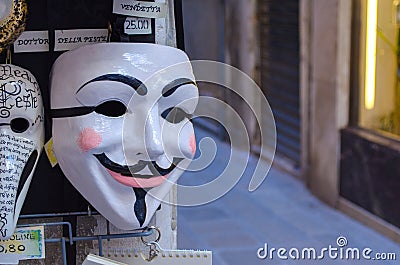 Venice anonymous carnival mask Editorial Stock Photo