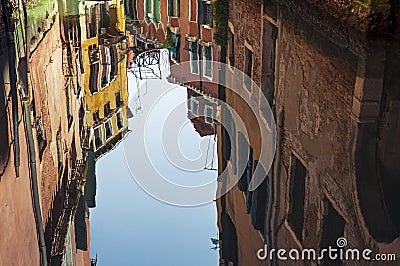 Venice architecture reflection in canal water Stock Photo