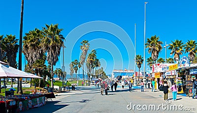 Venice Beach Promenade Editorial Stock Photo