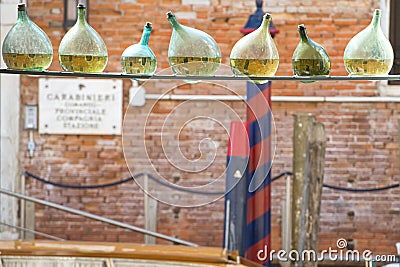 Venice canals reflections in a bottle Stock Photo