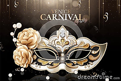 Venice carnival party mask Vector Illustration