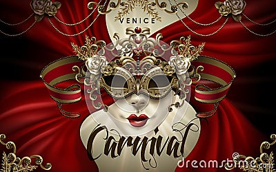 Venice Carnival poster Cartoon Illustration