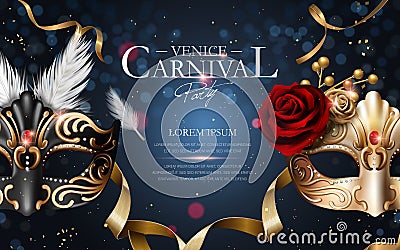 Venice carnival poster Vector Illustration