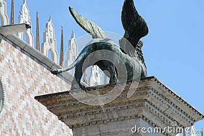 Venice, column of San Marco Stock Photo