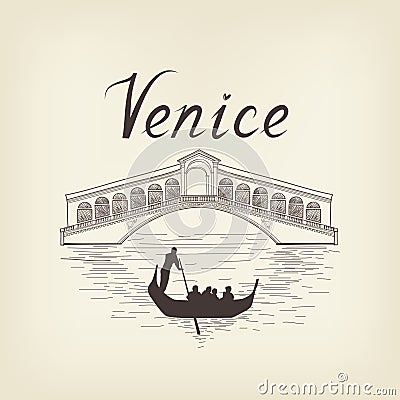 Venice famous place view Travel Italy background. City bridge. Stock Photo