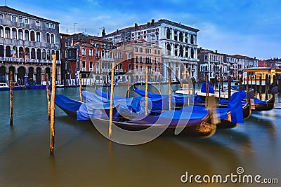 Venice Gondolas Canal Set Stock Photo
