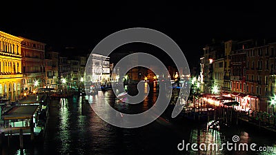 Venice Grand Canale at night lights Stock Photo