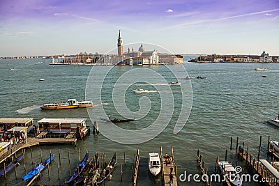 Venice harbour. Editorial Stock Photo