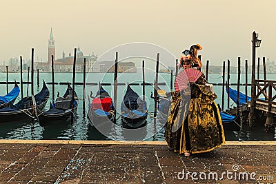 VENICE, ITALY,EVROPA- February 19 2023 - The Carnival of Venice (Italian Carnevale di Venezia) Editorial Stock Photo