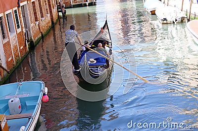 Venice,Italy, gondola on the Rio di San Felice Editorial Stock Photo
